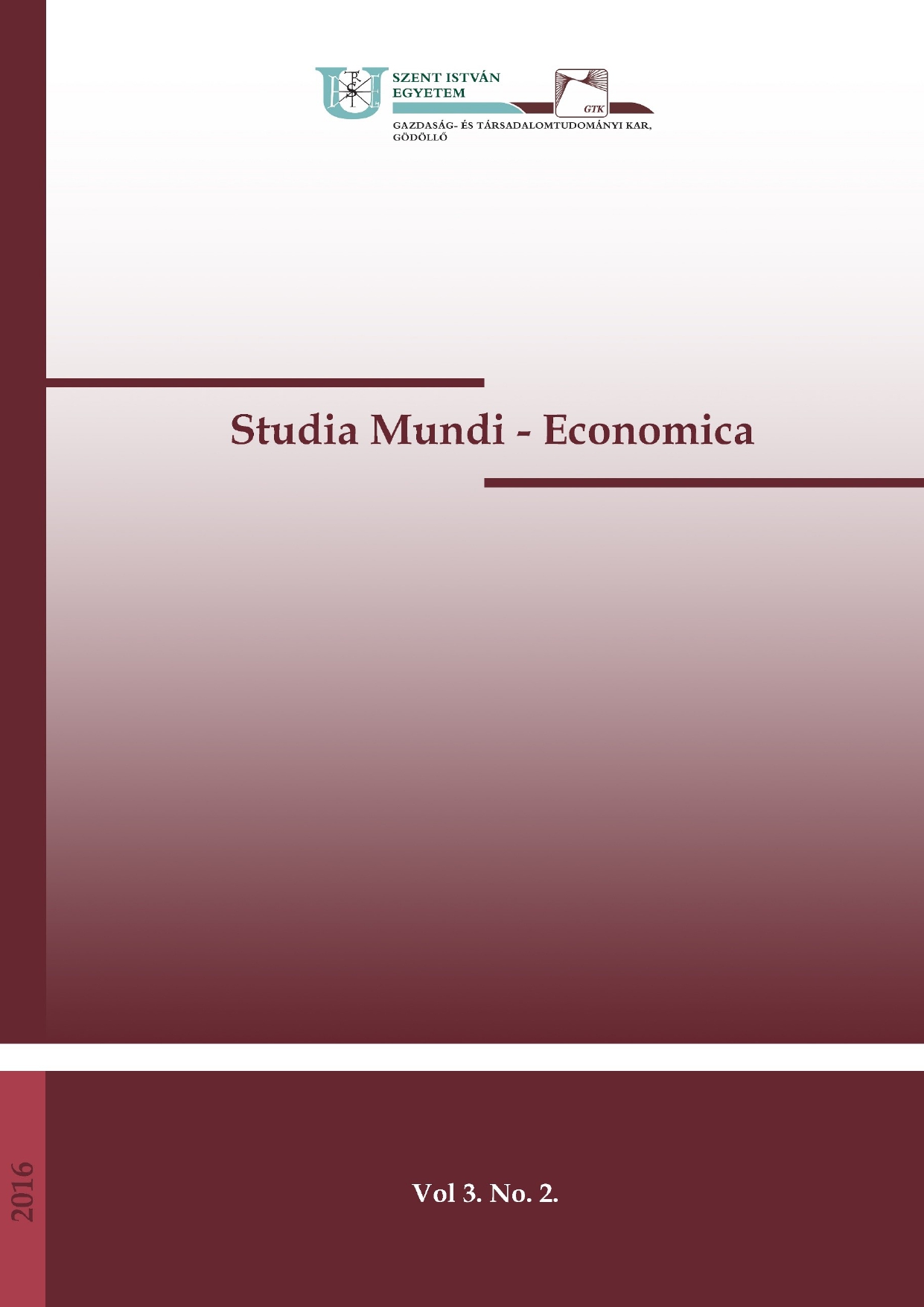 					View Évf. 3 szám 2 (2016): Studia Mundi – Economica
				